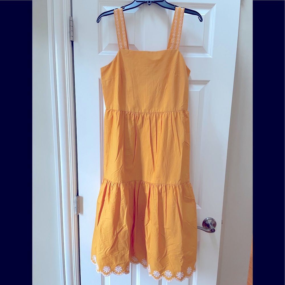 NWT JCrew Factory yellow midi dress, size 4